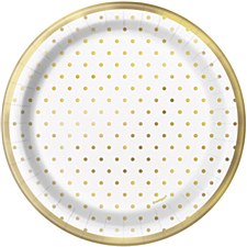 Elegant Gold Dots 7in Plate