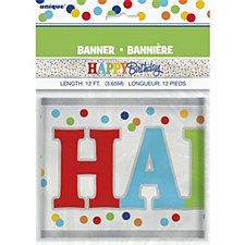 Foil Birthday Dot Confetti Banner