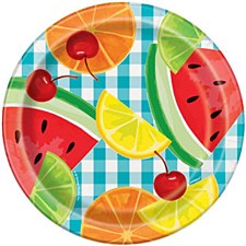 7"Teal Gingham Picnic Plates