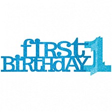 Blue Glitter First Birthday Centerpice