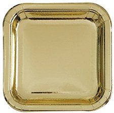9" Gold Square Plate