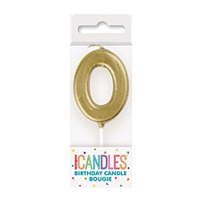 Gold Mini Candle Number 0