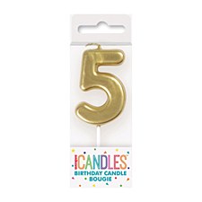 Gold Mini Candle Number 5
