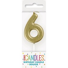 Gold Mini Candle Number 6