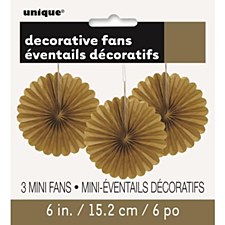 3 Mini Fans- Gold
