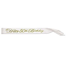 Happy 50th Birthday Glitter Sash