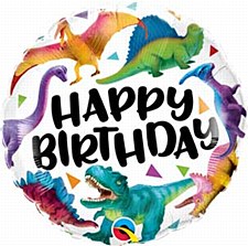 18"Birthday Colorful Dinosaurs