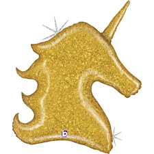 38" Gold Glitter Unicorn