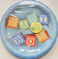 9"Baby Boy Blocks Plates