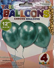 12"Chrome Green Balloons