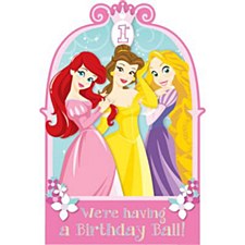 Disney Princess 1st Birthday Invitations