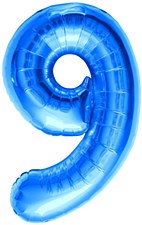 34" Number "9" Balloon - Blue 34" Number "9" Balloon - Blue