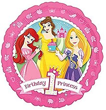 Princess 1st Birthday Metallic Balloon