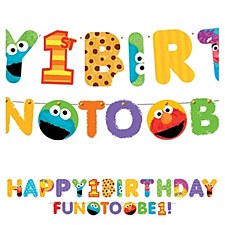 Sesame Street 1st Birthday Letter Banner Combo Pack