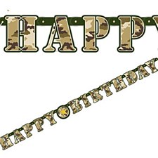 Camo Happy Birthday Banner