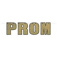 Gold Prom Glittered Streamer