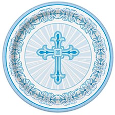 7"Radiant Cross Blue Plates