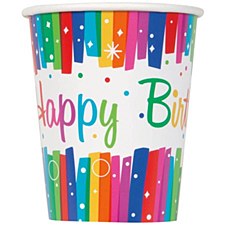 Rainbow Ribbon 9oz Cups-8ct