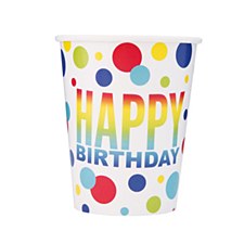 Rainbow Spots Birthday Cups