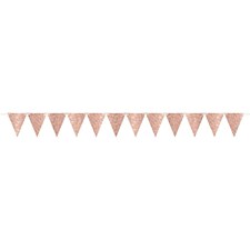 Glitter Rose Gold Pennat Banner