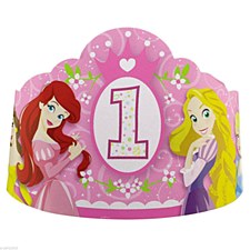 Princess 1st Birthday Tiaras - Paper