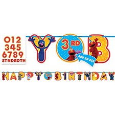 Personalized Happy Birthday Banner Seasame Street 1st Birthday 10ft Long