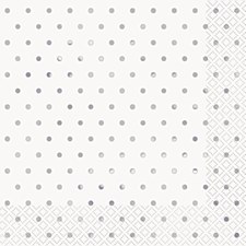 Elegant Silver Dots Lunch Napkin