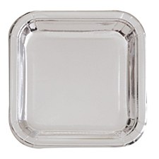 Silver Foil 9in Square Plate