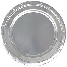 9in Foil Silver Round Paper Plate