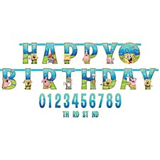 SpongeBob Party Jumbo Add-An-Age Printed Paper Letter Banner