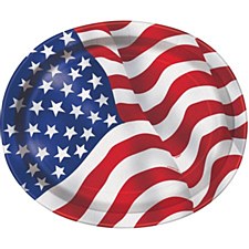 12"USA Flag Plates