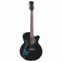 Luna Fauna Phoenix Acoustic Electric Guitar Black