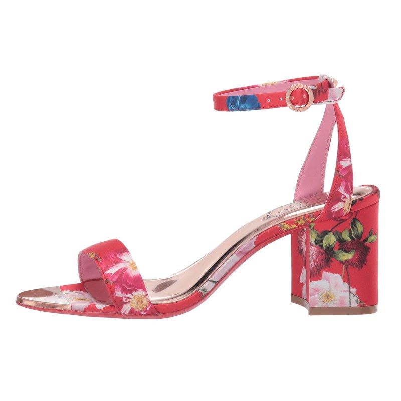 ted baker floral printed platform block heeled sandals