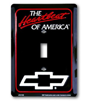 1962-1981 Camaro &amp; Chevelle Chevy Wall Switch Plate &quot;The Heartbeat of America &quot;