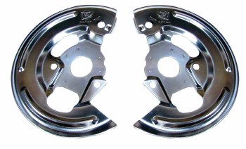 1967 1968 Camaro &amp; Firebird Front Disc Brake Backing Plates Silver Zinc Pair