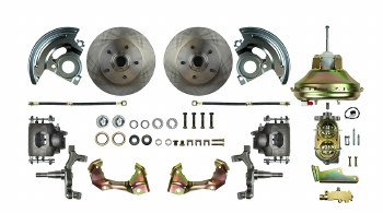 1967 1968 1969 Camaro 2&quot; Drop Power Front Wheel Disc Brake Conversion Kit with 11&quot; Brake Booster Master Cylinder &amp; 2 Calipers