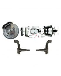 1967 1968 1969 Camaro Power Performance Series Front Wheel Disc Brake Conversion Kit Chrome Booster &amp; 2 Black Wilwood Calipers