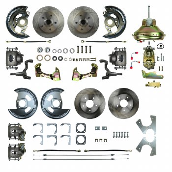1967 1968 1969 Camaro Non-staggered Power Front Wheel Disc Brake Conversion Kit 11&quot; Brake Booster Master Cylinder &amp; 4 Calipers