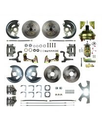 1968 1969 Camaro Staggered 2&quot; Drop Power Front Wheel Disc Brake Conversion Kit 11&quot; Booster Spindles &amp; 4 Calipers