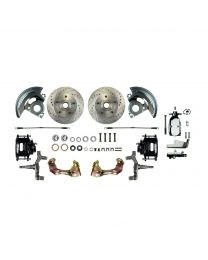 1967 1968 1969 Camaro Manual Front Wheel Disc Brake Conversion Kit Chrome Master Cylinder 2 Black Calipers &amp; 2 Rotors