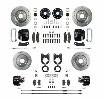 1967 1968 1969 Camaro Signature Series Big 4 Wheel Disc Brake Conversion Kit 4 Black Calipers Rotors &amp; Spindles