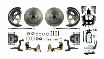 1964-1972 Chevelle Power Front Wheel Disc Brake Conversion Kit with 8&quot; Dual Chrome Booster Master Cylinder &amp; Calipers