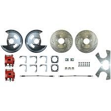 1964-1972 Chevelle Staggered Rear Wheel Disc Brake Conversion Kit 10 12 Bolt Pattern Red Calipers &amp; No E-Brake