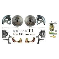 1964-1972 Chevelle Manual Front Wheel Disc Brake Conversion Kit with Chrome Master Cylinder 2 Natural Finish Calipers &amp; 2 Rotors