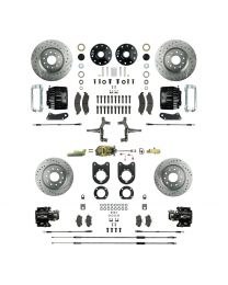 1964-1972 Chevelle Drop Manual Front Big Wheel Disc Brake Conversion Kit with Master Cylinder 2 Red Twin Pistons &amp; Calipers