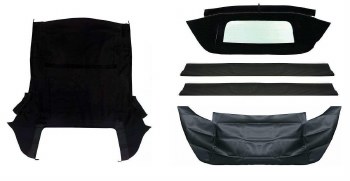 1967 1968 1969  Camaro &amp; Firebird Black Convertible Top Kit w/Zippered  Window OE