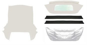 1967 1968 1969  Camaro &amp; Firebird White Convertible Top Kit w/Zippered  Window OE