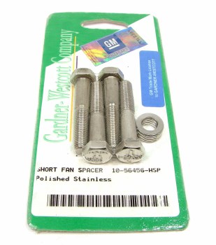 1964-1981 Camaro Chevelle Nova  Stainless Bowtie Fan Spacer Bolt Set w/Short Neck
