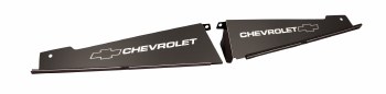 1967 1968 1969 Camaro Custom Core Support Filler Panels Bowtie Logo Black 2 Piece