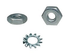 1964-1974 Camaro Chevelle Corvette Nova Alternator 12 Volt Wire Mounting Nut &amp; Starred Washer  "Assembly Line Correct"